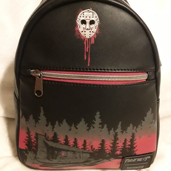 SOLD! Handbags - Loungefly Horror Friday the 13th Jason Forest Cabin Mini Backpack From Hot Topic